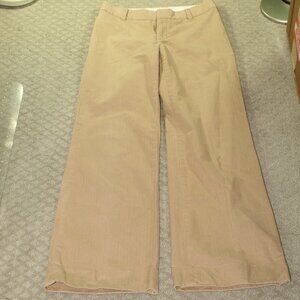Vintage Gap Stretch Women's 4 Tan Tone on Tone Striped Wide Leg Cuffed Pants